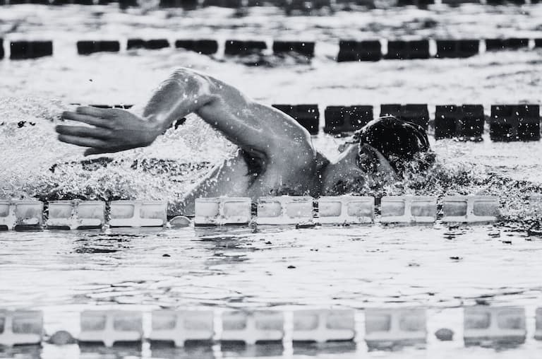 Elite swimmer performing butterfly stroke - performance analysis